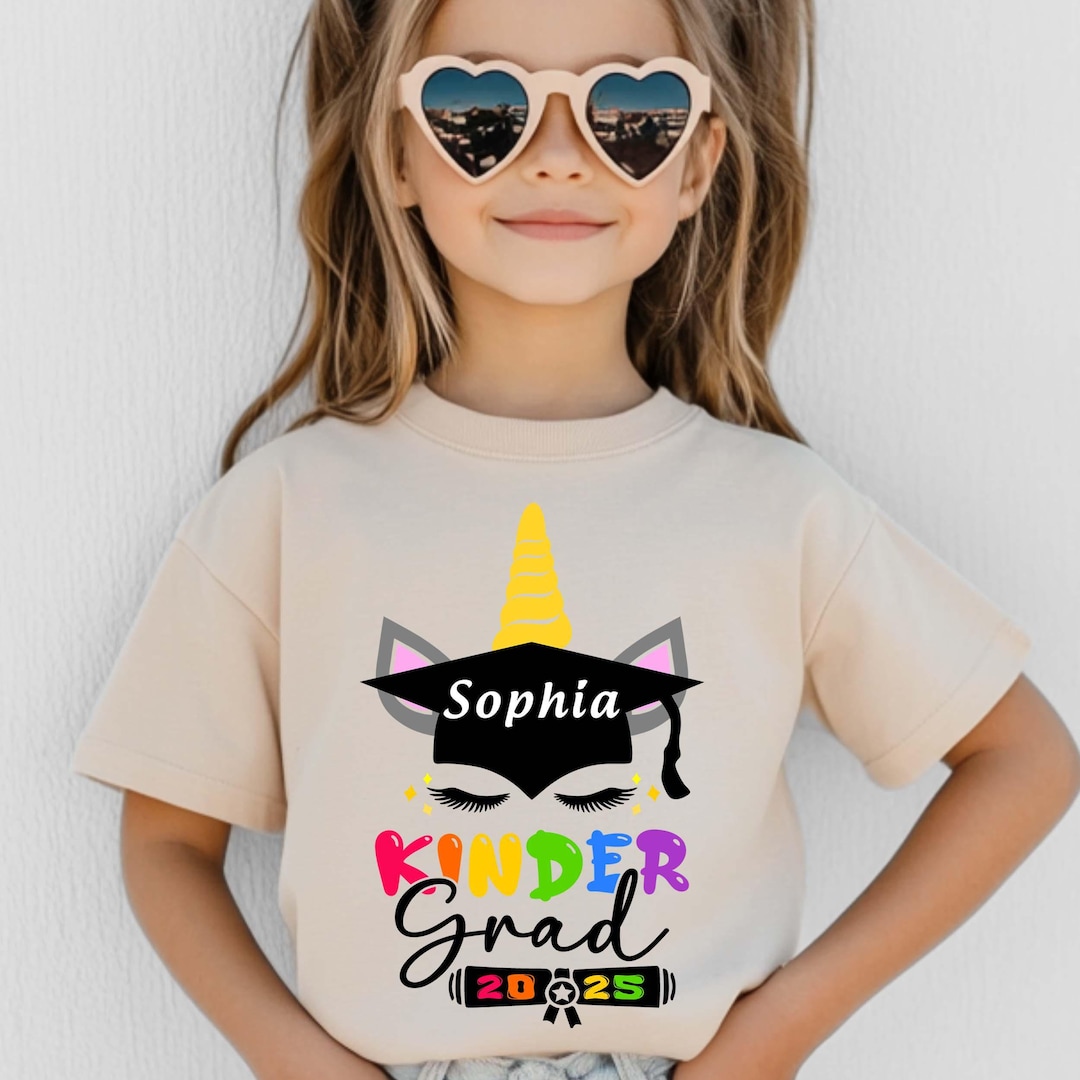 Personalized Girls Kinder Grad Shirt - Kids Kindergarten Graduation T ...