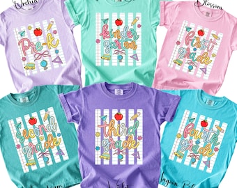 Girls Back to School Shirts, Custom Grade Teacher Shirt, Comfort Colors School Tee