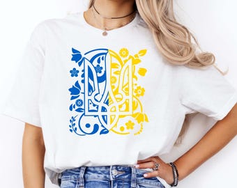 Stand With Ukraine Tee - Women's Trident Flag Support T-Shirt