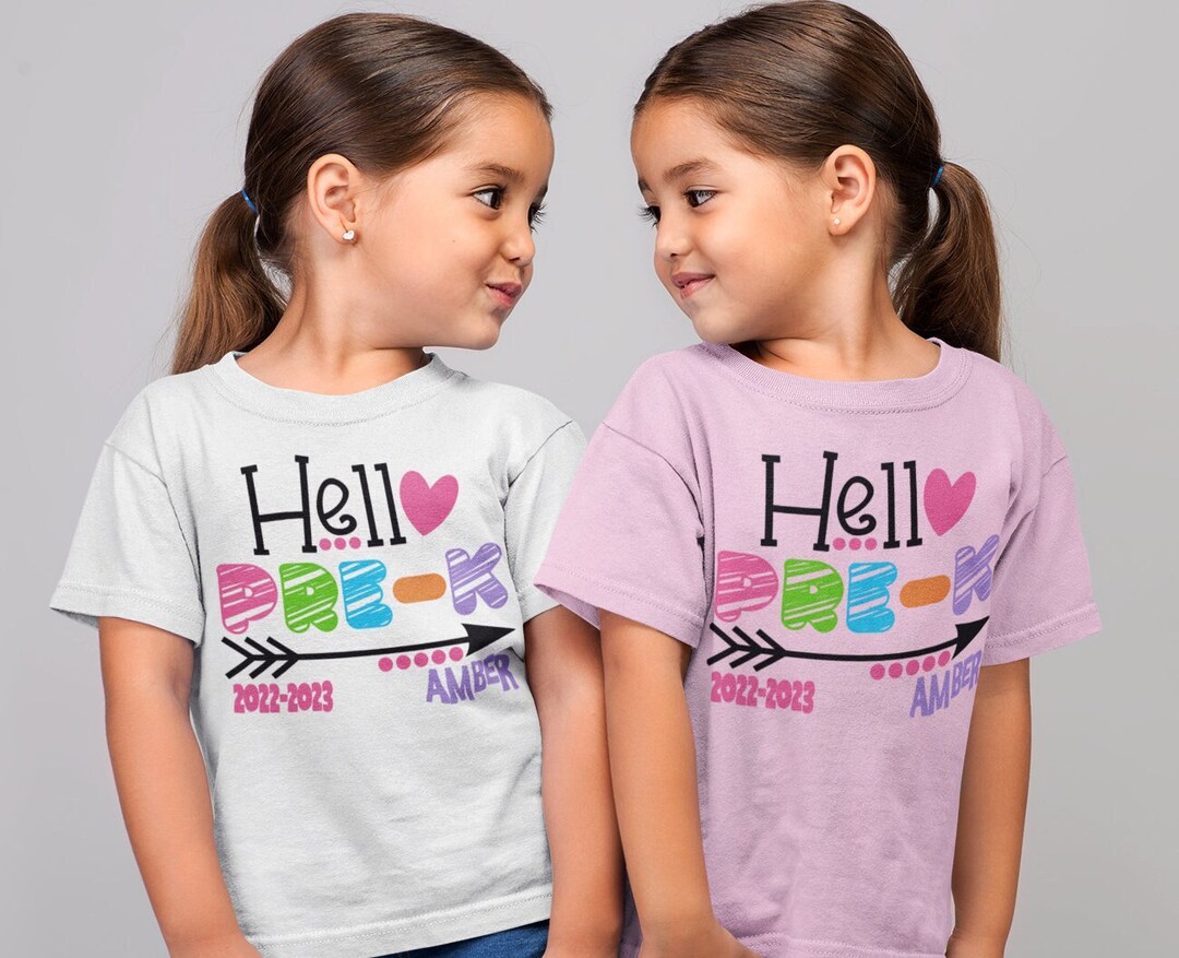 Hello Pre-k Shirt for Girl First Day of Pre-k Shirt Back - Etsy
