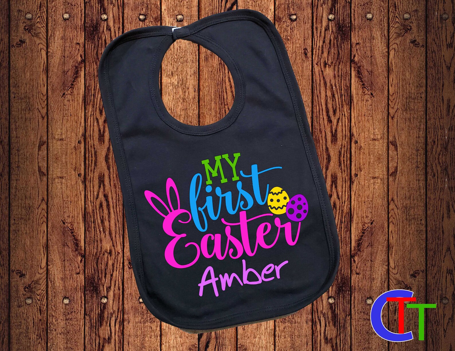 My 1st Easter Baby Bib Personalized Easter Bunny Bib Boy or Etsy