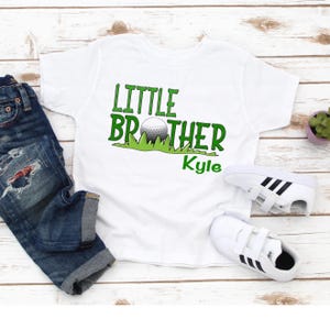 Personalized Soccer Little Brother Shirt: Boys Sibling Tee