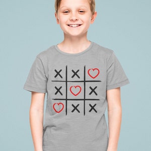 Valentine's Day Tic Tac Toe Shirt: Hearts Design, Kids Valentine Gift image 7