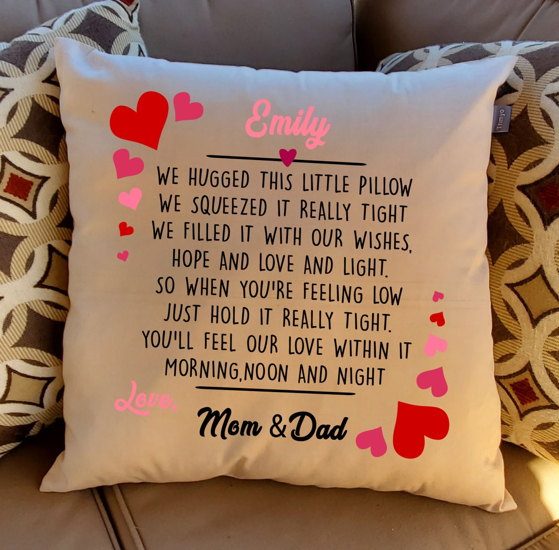 Daughter Poem Pillow With Hearts Mothers Day Hugging Throw Etsy