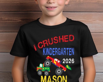 Personalized Kindergarten Grad Shirt: Monster Truck, Custom Year