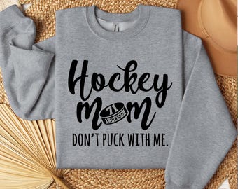 Personalized Hockey Mom Sweatshirt: Custom Player Name & Number - Personalized Sports Hoodie