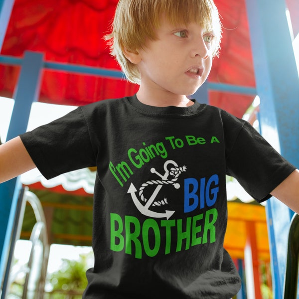 Sailor Big Brother Tee with Anchor Design - Nautical Captain Shirt for Soon-to-be Big Brothers