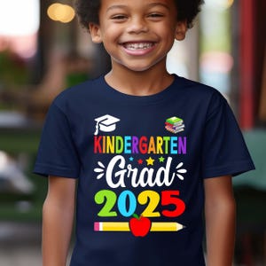 Personalized Kindergarten Grad Shirt 2026 - Custom Name Graduation Kids Tee image 3