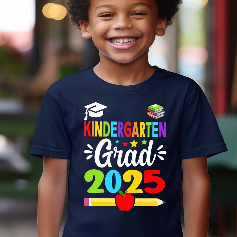 Personalized Kindergarten Grad Shirt 2026 - Custom Name Graduation Kids Tee image 3