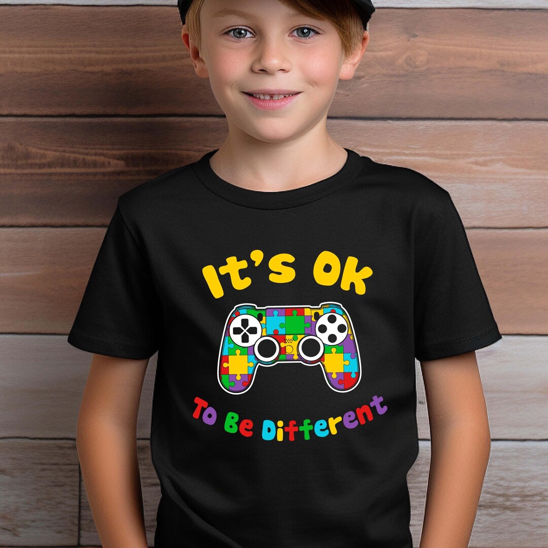 Autism Gamer Shirt - It's Ok to Be Different Video Game Rainbow Autism ...