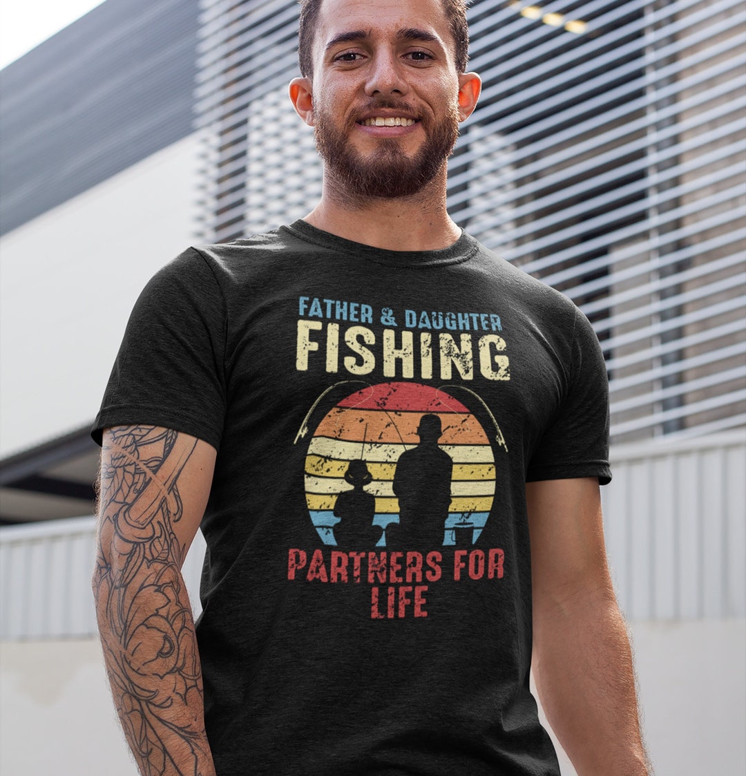 Kids Fishing T Shirts Matching Father Daughter Fishing Partners for Life  Shirts Father's Day Gift Idea Vintage Best Friends Shirt Girl's 