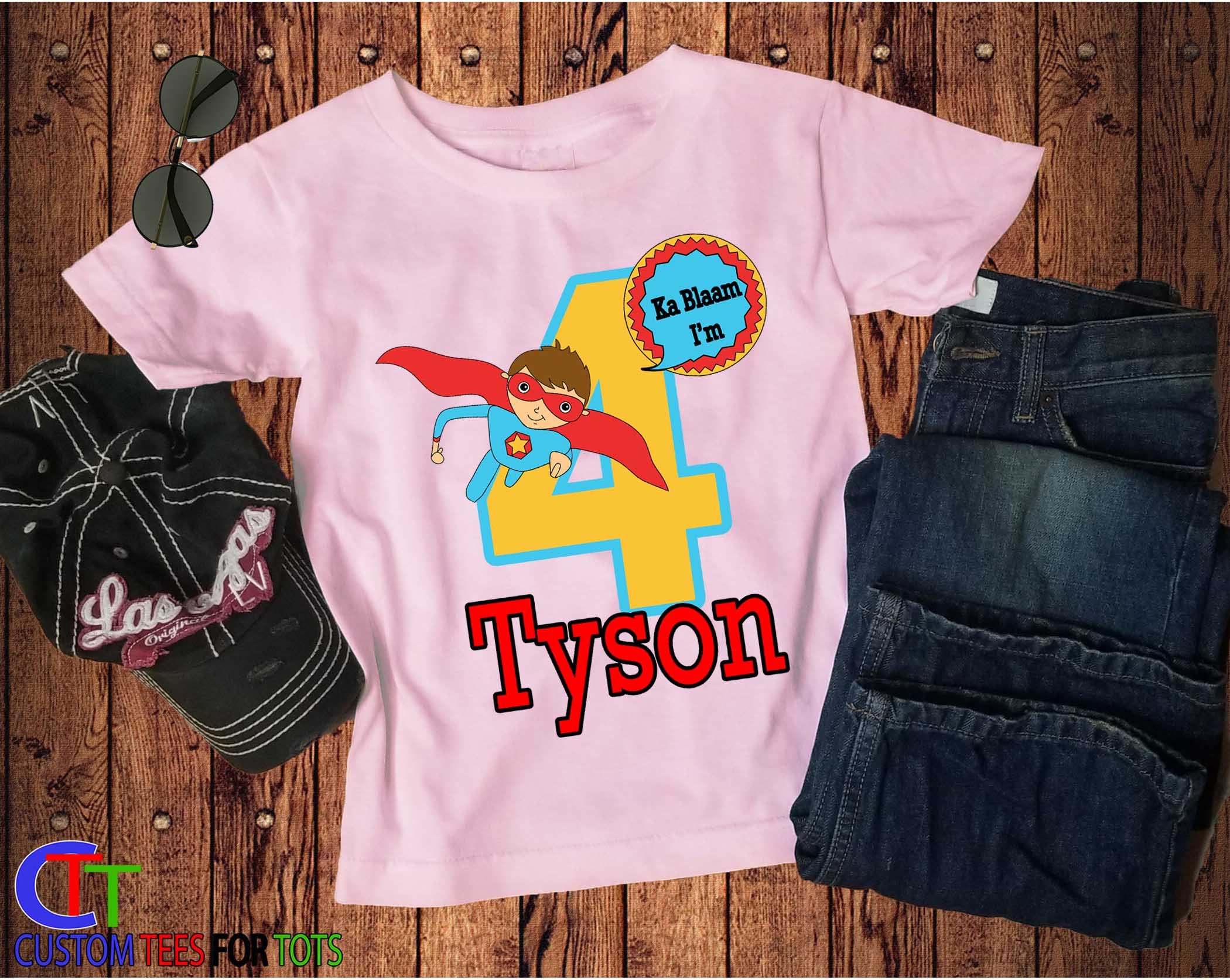 SUPERHERO Birthday Shirt personalized 