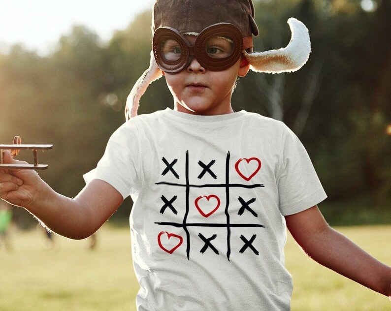 tic tac toe boys or girls valentines shirt x and hearts