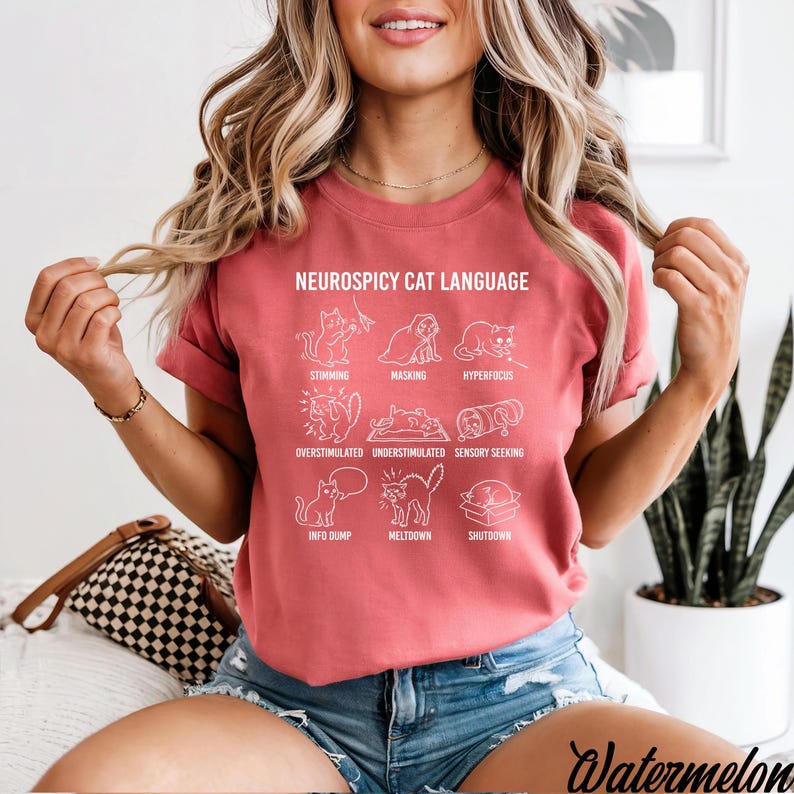 Funny Neurospicy Cat Language Shirt - Comfort Colors Neurodivergent Tee for Men and Women Bild 5
