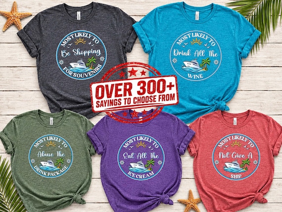 Funny Cruise Shirts, Most Likely To Group Vacation Tops, Custom Family Matching Tees