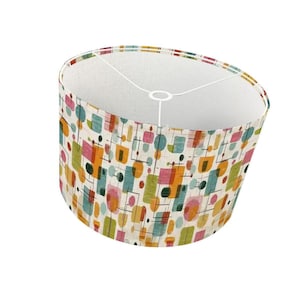 Mid-Century Modern Lamp Shade with Ring – Retro Vintage Lighting Accessory for Home Decor & Living Room