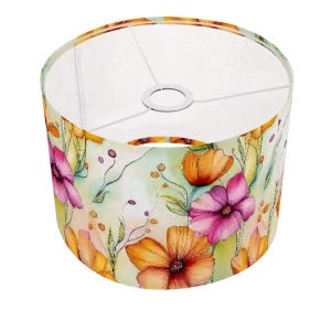 Spring Colors Lamp Shade with Ring - Floral Pattern Lighting Accessory for Home Decor & Bedroom