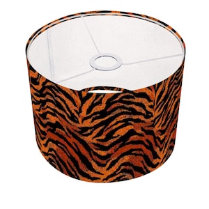 Tiger Print Lamp Shade with Ring - Exotic Animal Print Light Shade, Stylish Home Decor, Unique Table or Floor Lamp Accessory