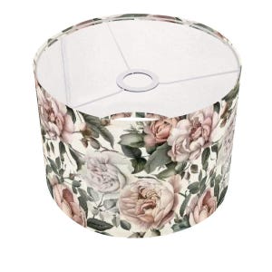 Botanical Floral Lamp Shade with Ring – Elegant Unique Lampshade for Living Room, Bedroom & Office Decor