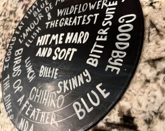 Disco de vinilo inspirado en Hit Me Hard And Soft de Billie Eilish - pintura acrílica