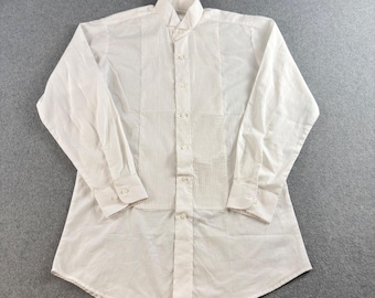Koszula smokingowa męska Vintage Karako Tux S 32/33 w kolorze białym plisowana z mankietami, z możliwością wywinięcia
