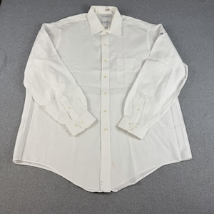 Vintage Brooks Brothers Makers White Oxford Dress Shirt USA 17 34/35 XL NOTE