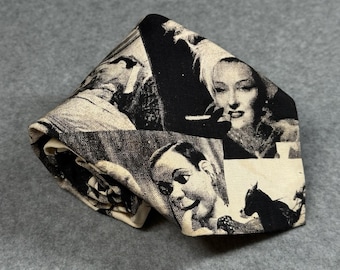 Corbata vintage de la colección Delio con diseño de estrella de cine del viejo Hollywood, 52 x 4 pulgadas. NOTA