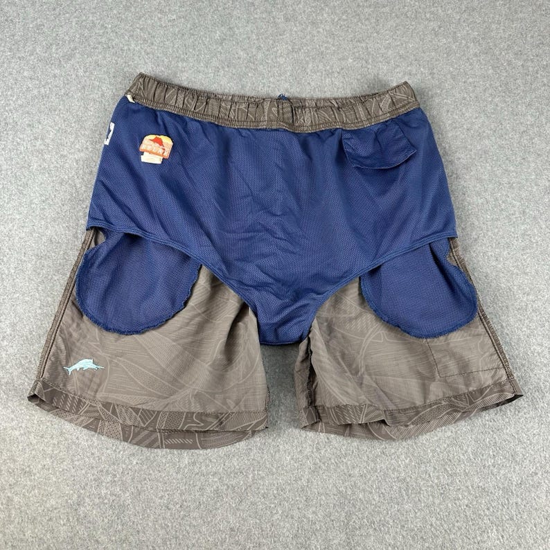 Bañador Tommy Bahama Relax vintage para hombre, talla M, estampado de hojas, forrado en nailon. imagen 6