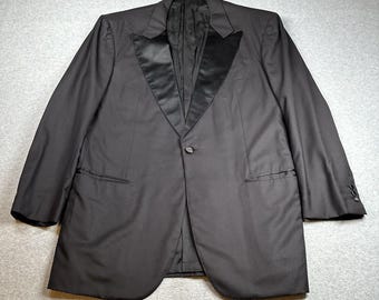 Chaqueta de esmoquin de lana negra Kiton Napoli Diamante Blu Super 150's IT 55/US 45 Italia