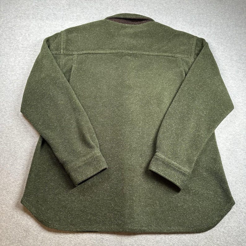 Camisa Tommy Bahama verde de manga larga con botones para hombre, talla L, vintage, de forro polar acogedor imagen 6