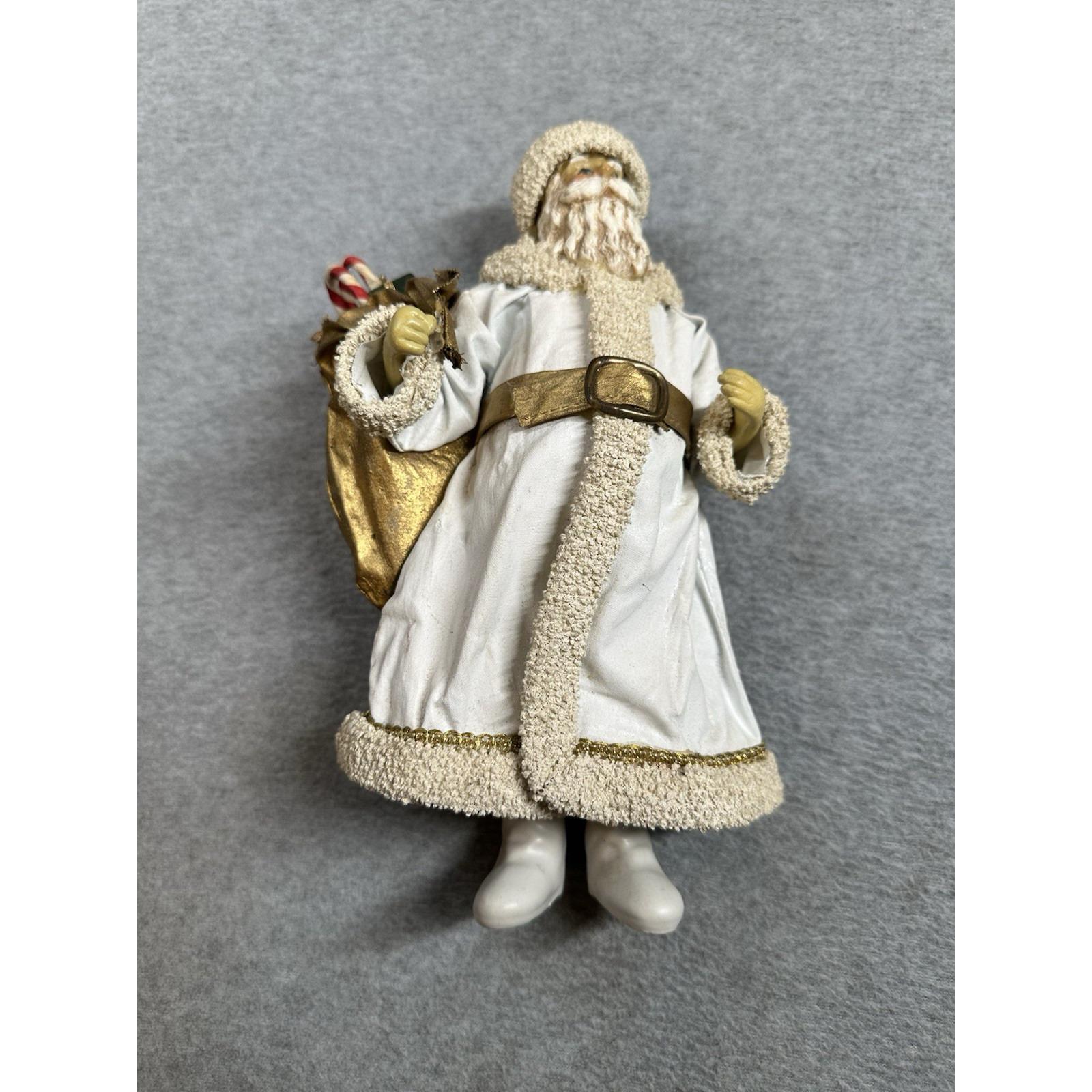 Possible Dreams Clothique Santa Figurine White Gold 1988 Vintage Christmas