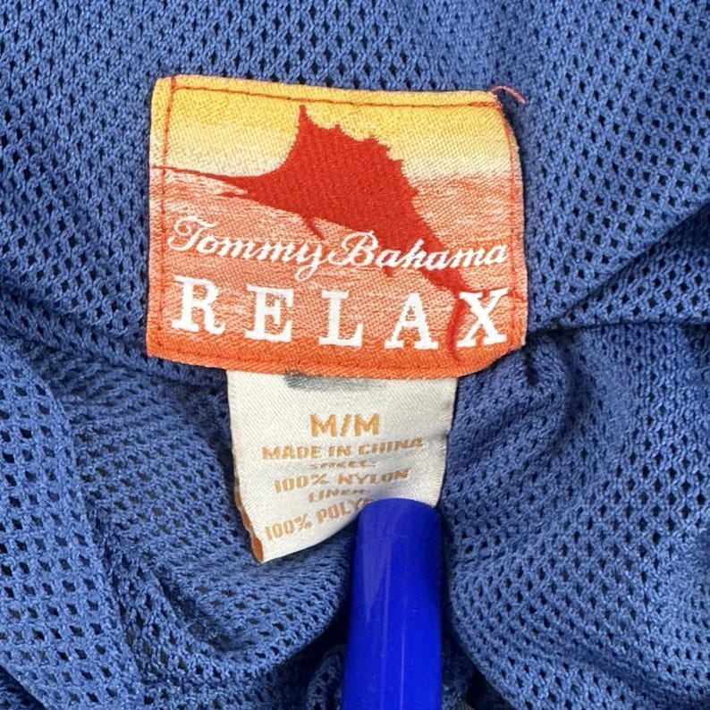 Bañador Tommy Bahama Relax vintage para hombre, talla M, estampado de hojas, forrado en nailon. imagen 2
