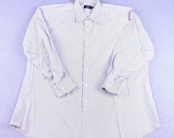 Vintage IKE Behar Bergdorf Goodman randig skjorta 17-34 XL monogram