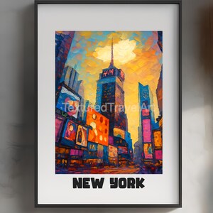 Times Square Painting: New York City Travel Art Print (Digital Download 3750x3000 inches)
