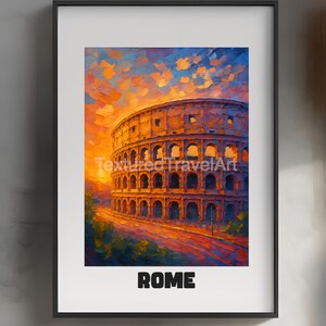 Impresión del Coliseo: Póster de viaje a Roma, arte mural de Italia (descarga digital, 950 x 768 cm)