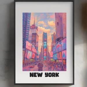 Times Square Painting: New York City Travel Art Print (Digital Download 3750x3000 inches)
