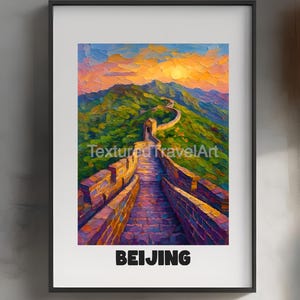 Great Wall of China Wall Art, Great Wall of China Wall Prints, Great Wall of China Painting, China Textured Painting, Beijing Painting