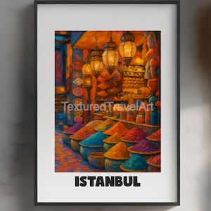 Grand Bazaar Istanbul Print: Colorful Turkish Wall Art, Boho Travel Decor (Digital Download)