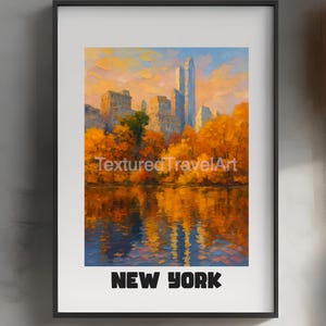 Impresión de Central Park, Arte mural de Central Park, Pintura original de Central Park, Calle Sur de Central Park, Nueva York, Viajes a Central Park, Nueva York