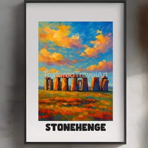 Stonehenge Painting, Impasto painting, Home Decor, Wall Art, Original Painting, Stonehenge Print, Stonehenge Travel, Stonehenge Poster