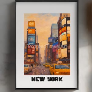 Times Square Painting: New York City Travel Art Print (Digital Download 3750x3000 inches)