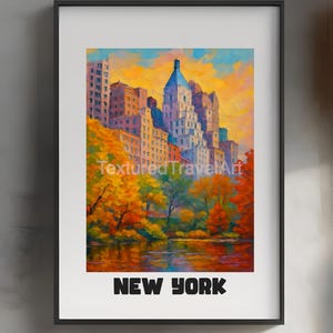 Impresión de Central Park, Arte mural de Central Park, Pintura original de Central Park, Calle Sur de Central Park, Nueva York, Viajes a Central Park, Nueva York