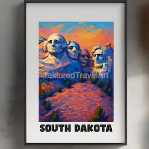 Mount Rushmore Travel Poster, Keystone Travel Wall Art, National Memorial Print, USA Travel Poster, Mount Rushmore National Memorial