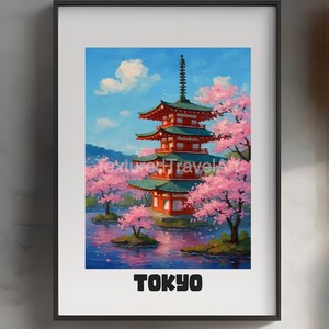 Mount Fuji Chureito Pagoda Japan, Chureito Pagoda Art Print, Chureito Pagoda Mount Fuji, Chureito Pagoda Travel Painting, Mt. Fuji