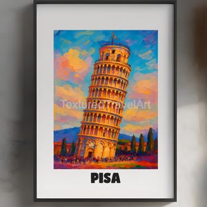 Pisa Italy Art, Leaning Tower of Pisa Print, Italy Art, Pisa Gift, Travel Print, Travel Poster, Leaning Tower of Pisa Travel