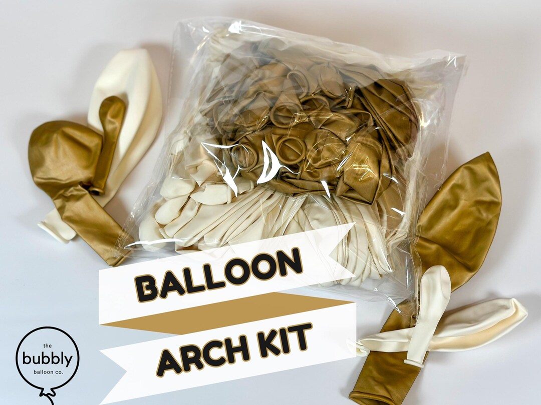 White and Gold Balloon Arch Kit – DIY Balloon Garland for Wedding ...