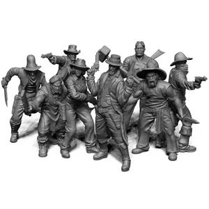 Clancy Gang – 30mm Outlaw Miniatures for Wild West Skirmish Games, Tabletop Wargaming, RPGs, D&D, or Miniature Painting Hobby