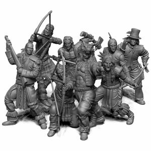 Bloodwolf Tribe – 30mm Native Warrior Miniatures for Tabletop Skirmish Games, Wargaming, RPGs, D&D, or Miniature Painting Fans