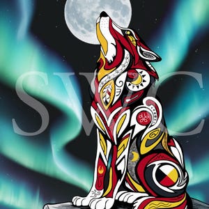8x10 Spirit Wolf Print by Indigenous Artist
