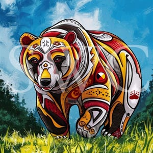 8x10 Spirit Bear Print by Indigenous Artist